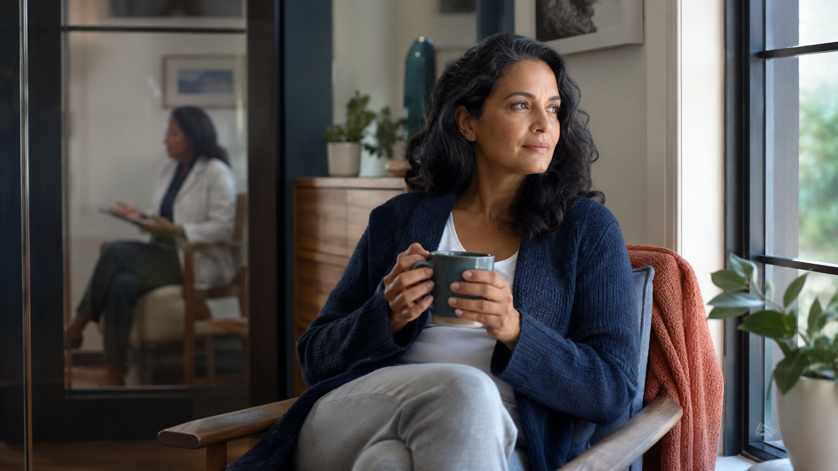A patient at home connected to trusted clinical support between visits